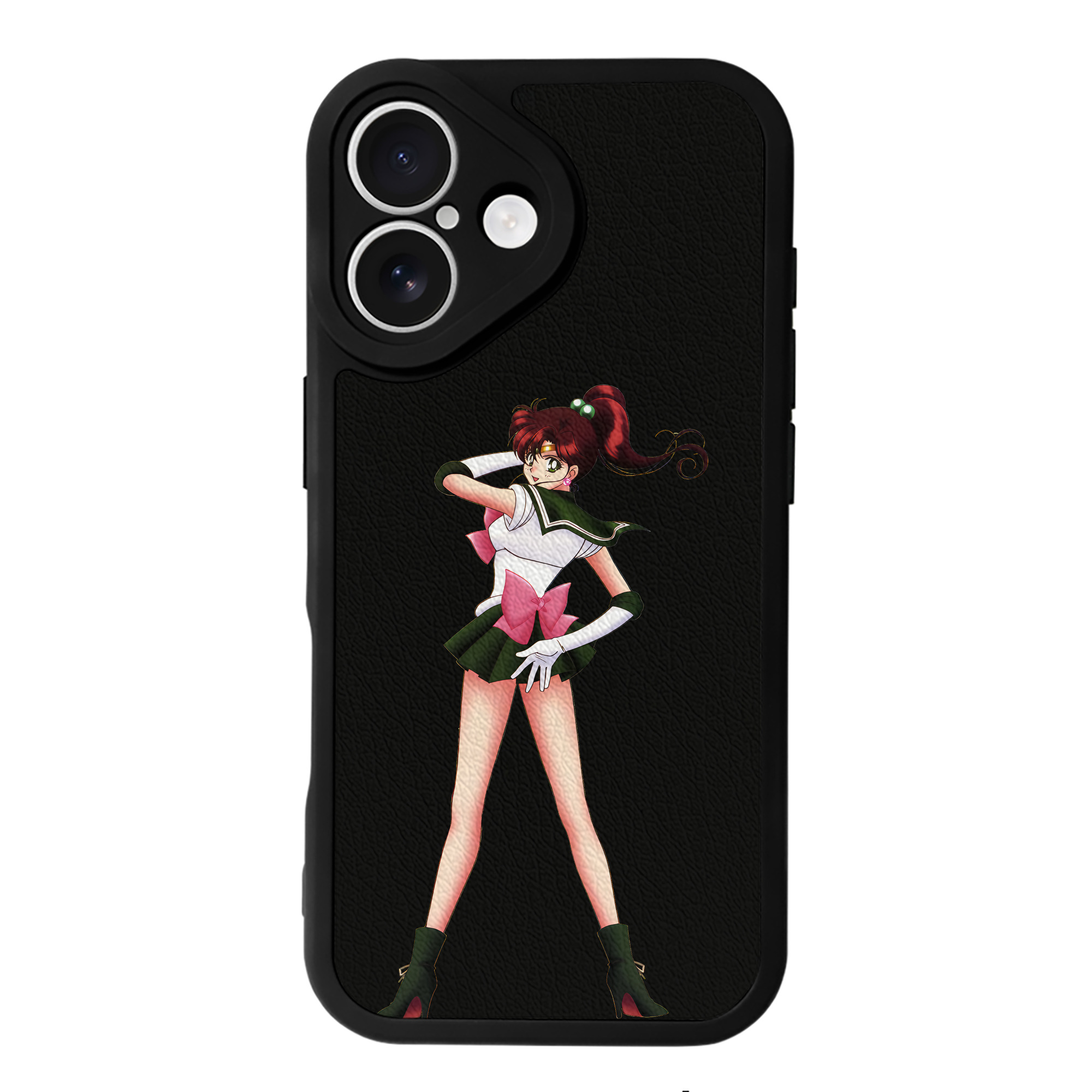 （画像用） 美少女戦士セーラームーン 木野 まこと きの まこと Sailor Moon Kino Makoto （セーラージュピター；Sailor Jupiter） 【iPhone 16シリーズ対応】シリコンスマホケース（レザー調） 材質：シリコン